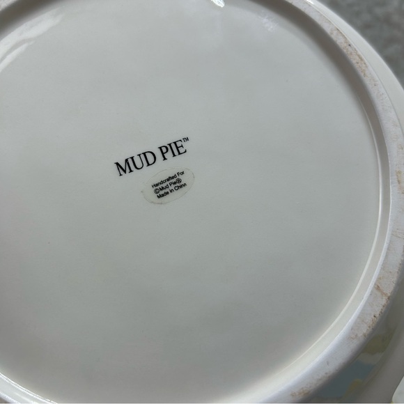Mud Pie kids plate divided and cup ceramic Prince blue & yellow handcrafted - Picture 8 of 14